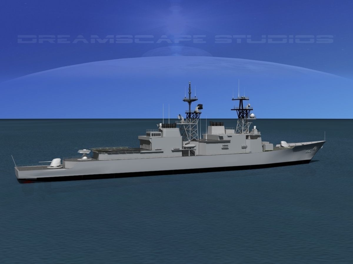 Kidd Class Destoyer DDG 996 USS Chandler 3D model_2
