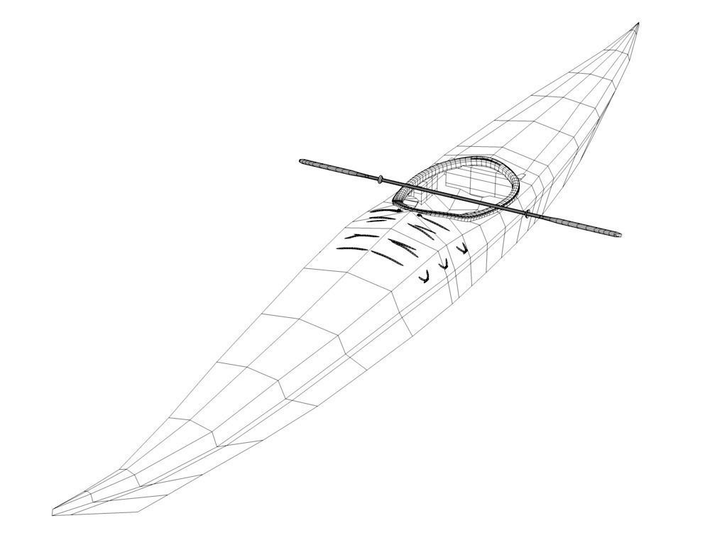 Guillemot kayak 3D model_8