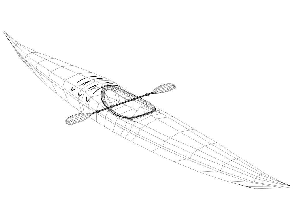 Guillemot kayak 3D model_7