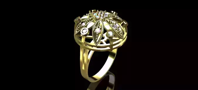 Ring gold with diamonds