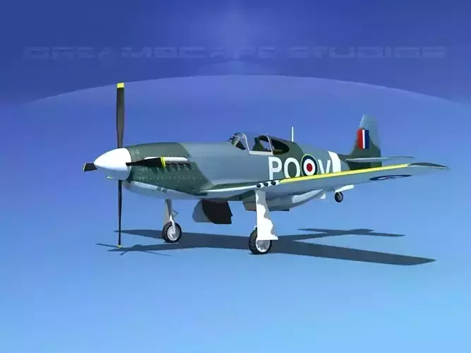 North American Mustang X RAF V06 3D model