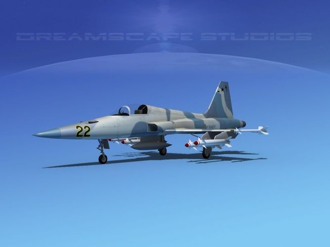 Northrop F-5E Tiger V10 Navy 3D Model rigged .max .obj ...