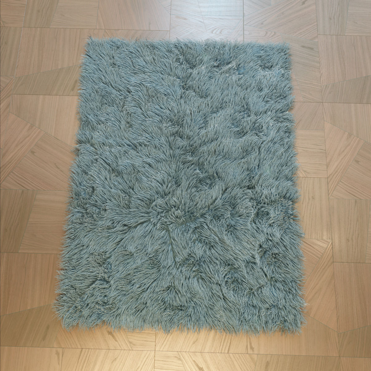 Carpet fur rug 3D model_7