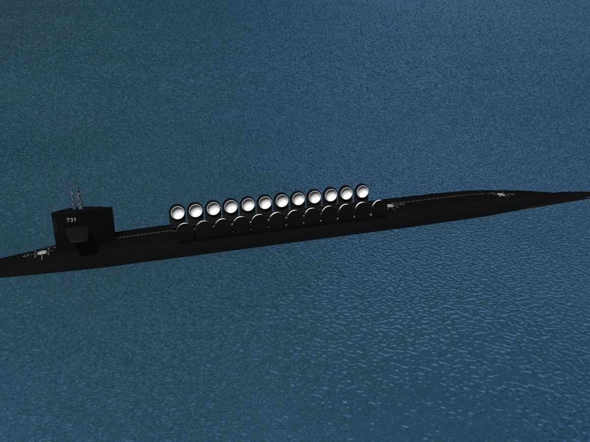 Ohio Class USS Alabama SSBN-731 3D model_11