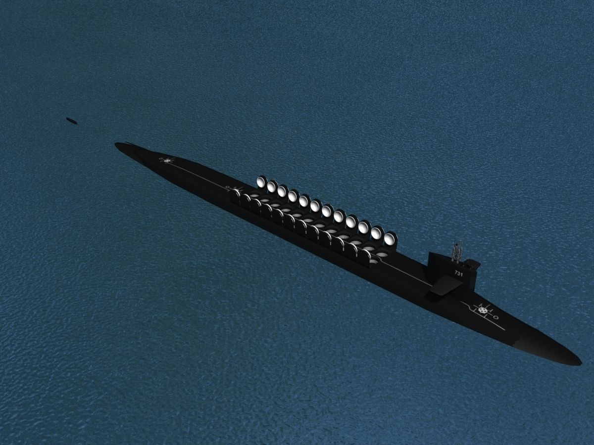 Ohio Class USS Alabama SSBN-731 3D model_16