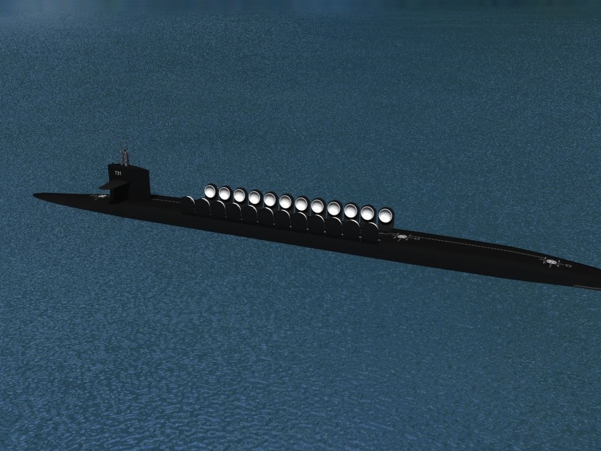 Ohio Class USS Alabama SSBN-731 3D model_12