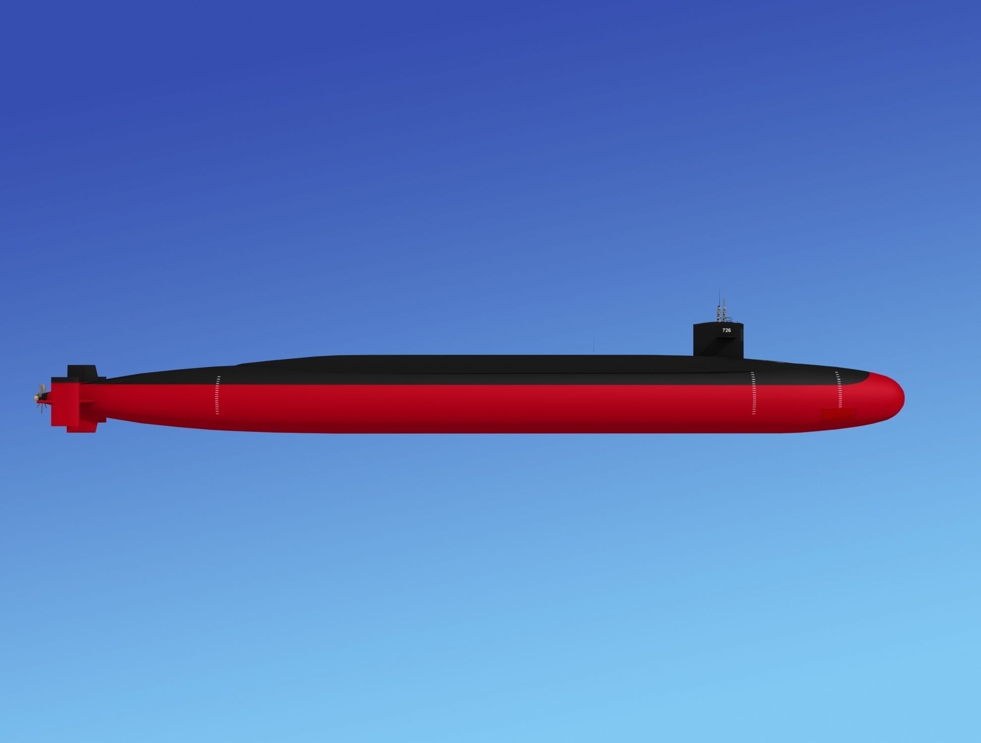 Ohio Class USS Alabama SSBN-731 3D model_2
