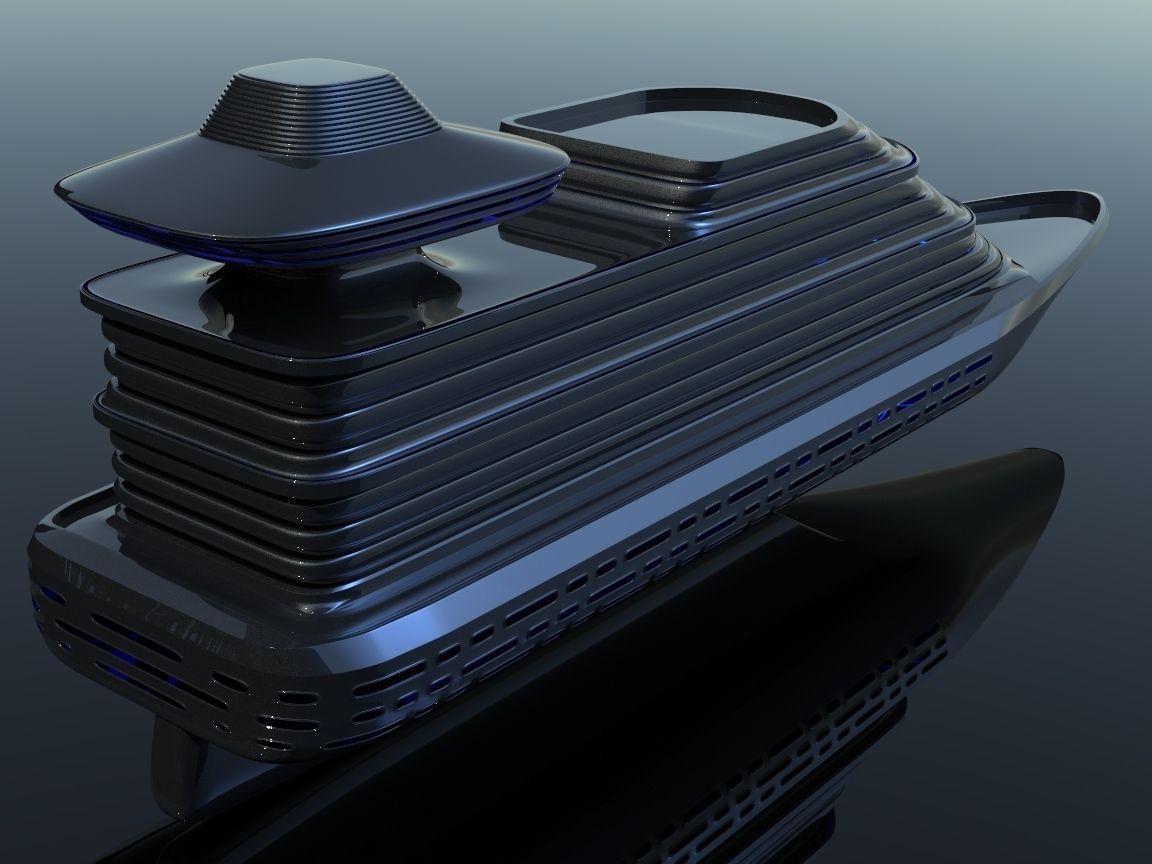 Futuristic Ship  3D model_3
