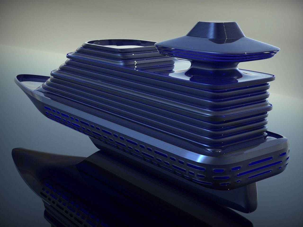 Futuristic Ship  3D model_1