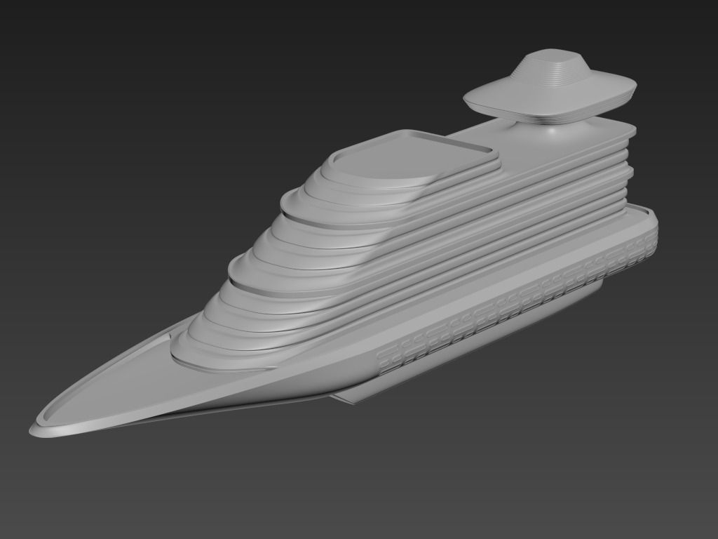Futuristic Ship  3D model_6