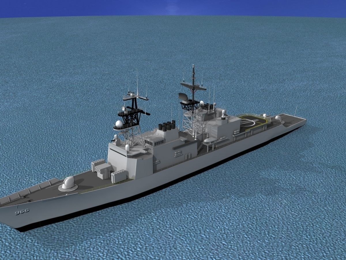Spruance Class DD966 USS Hewitt 3D model_11