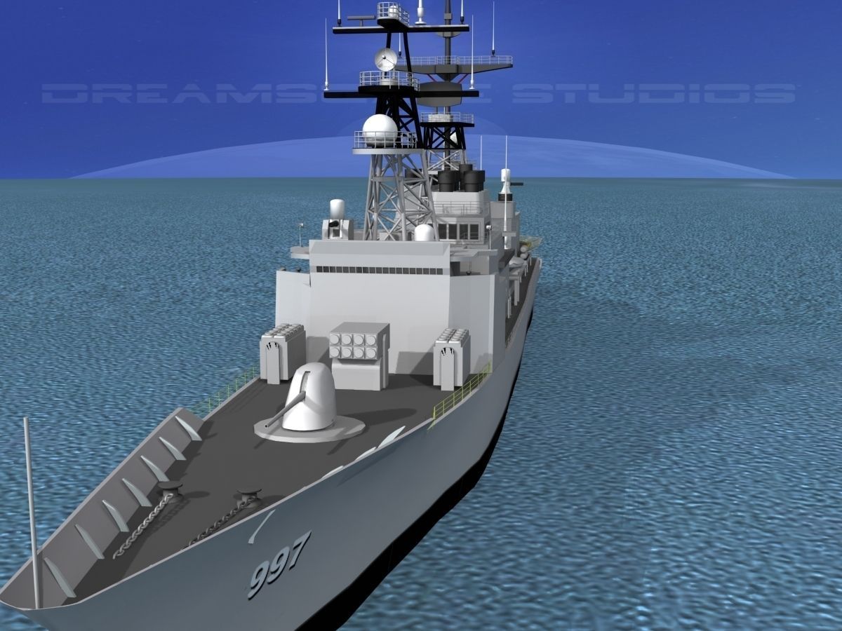 Spruance Class DD966 USS Hewitt 3D model_9
