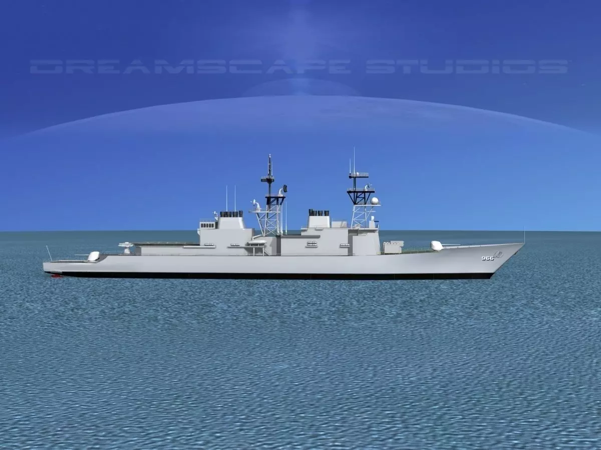 Spruance Class DD966 USS Hewitt 3D model_0
