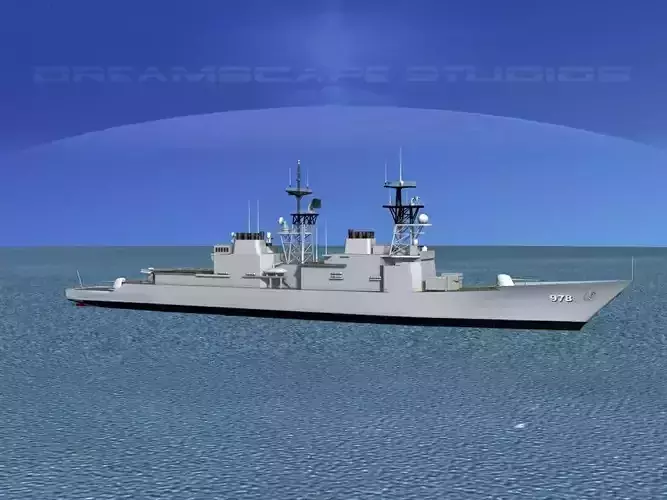 Spruance Class DD978 USS Stump 3D model