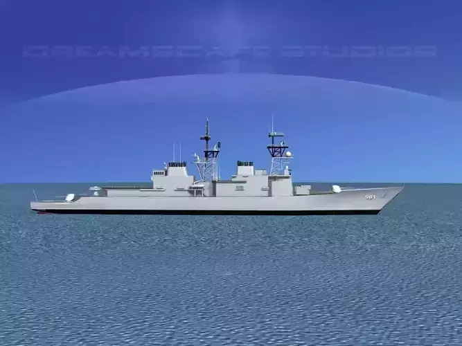 Spruance Class DD981 USS Hancock 3D model