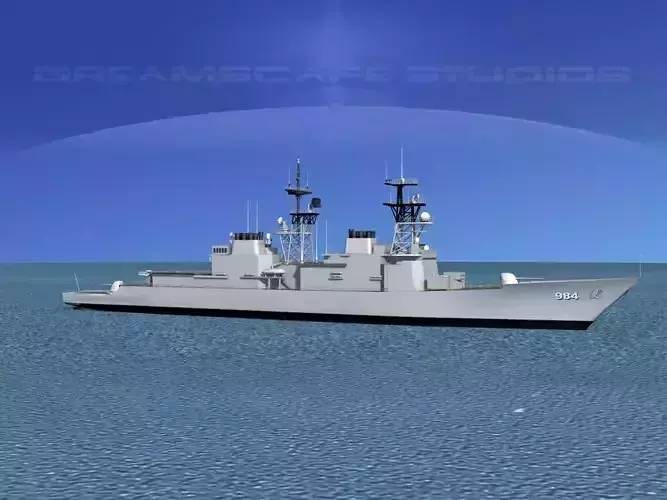 Spruance Class DD984 USS Leftwich 3D model