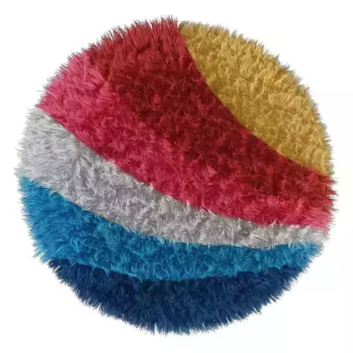 Carpet children lambskin Rainbow 3D model