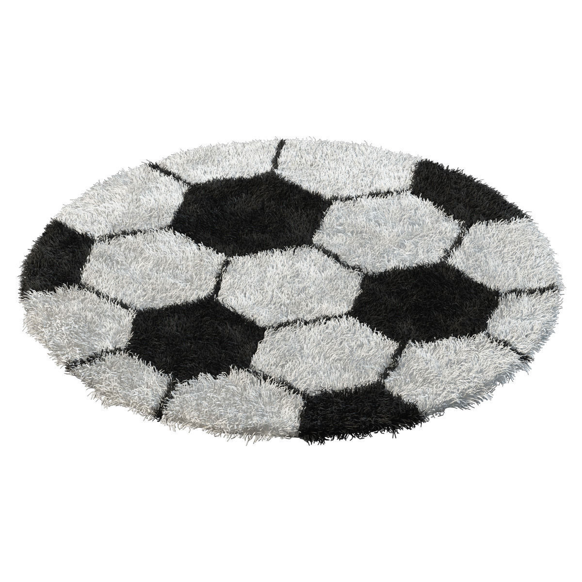 Round carpet Football 3D model_3