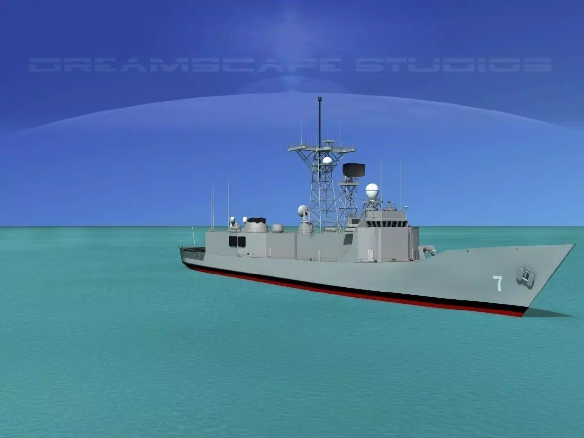 FFG-7 USS Oliver Hazard Perry Frigate 3D model