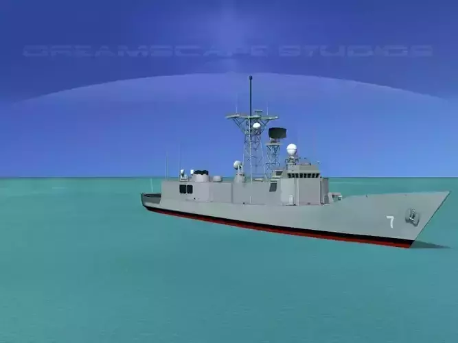 FFG-7 USS Oliver Hazard Perry Frigate 3D model
