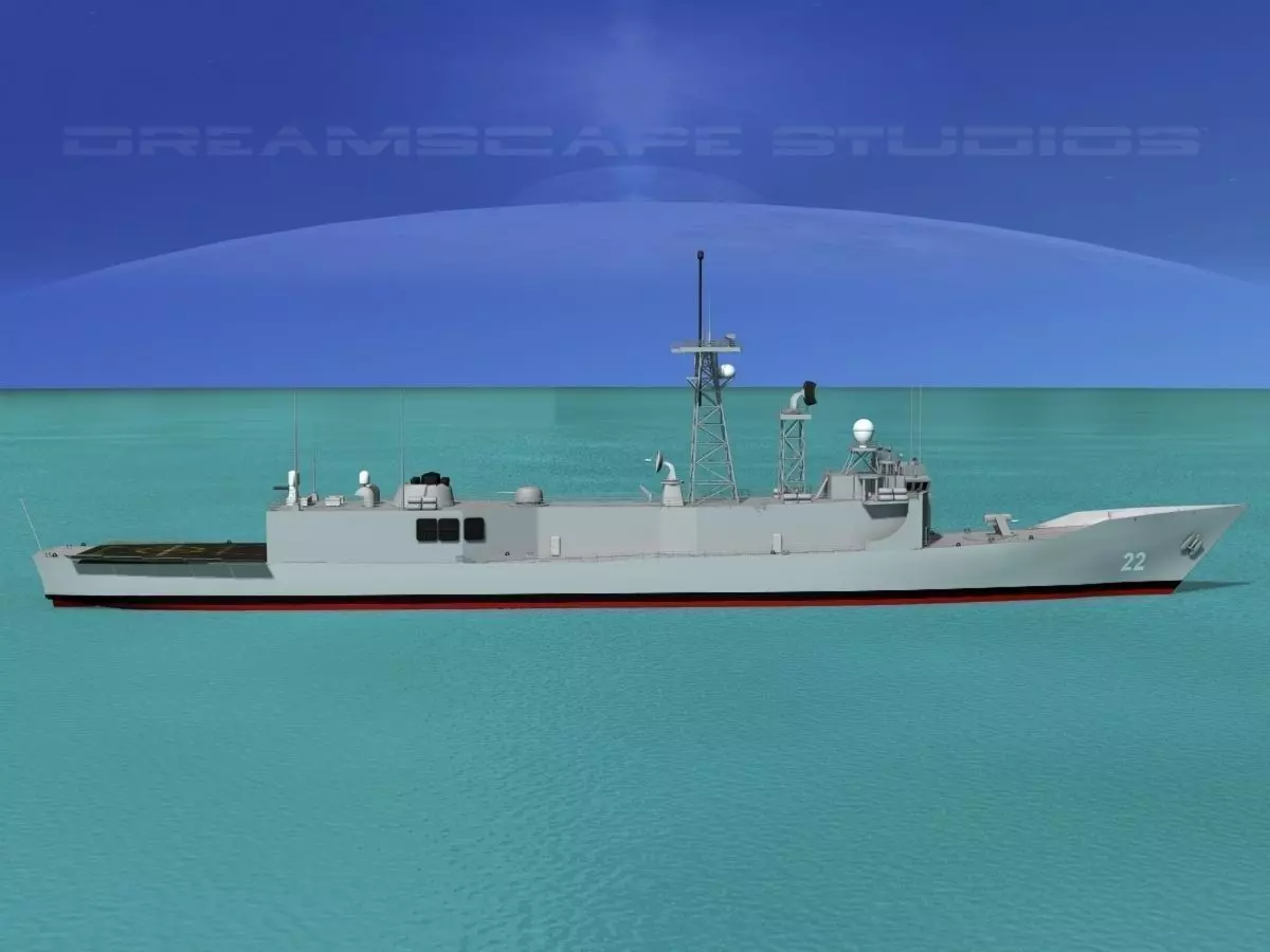 FFG-22 USS Fahrion Perry Class Frigate 3D model