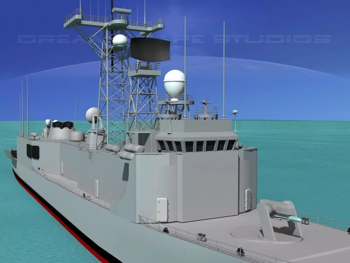 FFG-45 USS De Wert Perry Class Frigate 3D model