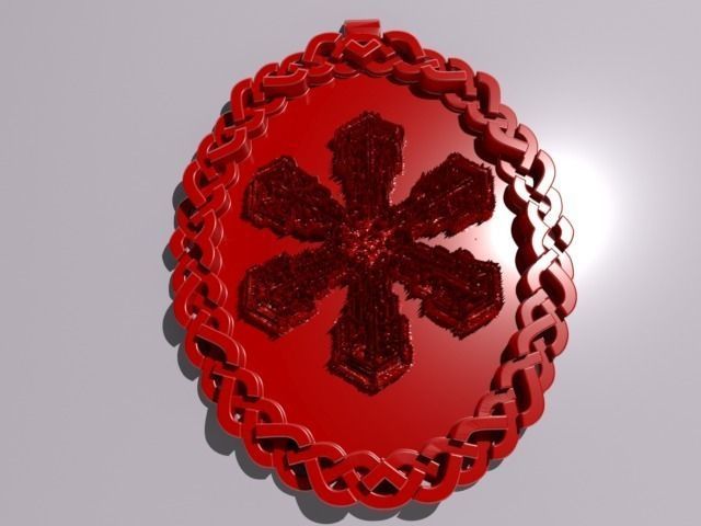 Celtic Knot Snowflake Pendant 3D print model_1