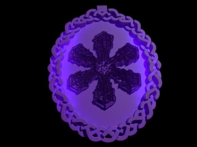 Celtic Knot Snowflake Pendant 3D print model_0