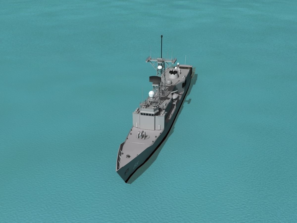 FFG-55 USS Elrod Perry Class Frigate 3D model_10