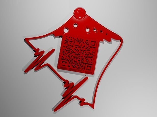 QR Code Pendant 3D print model_1