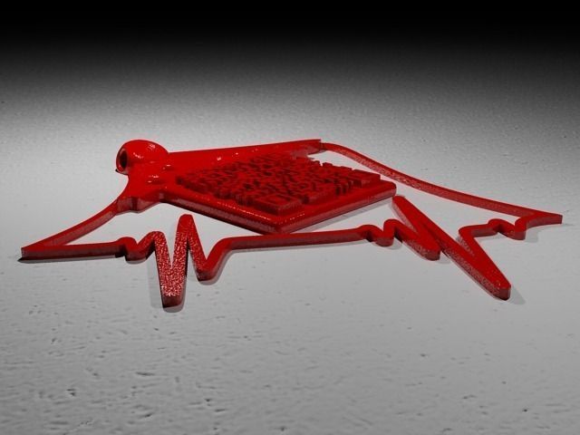 QR Code Pendant 3D print model_2