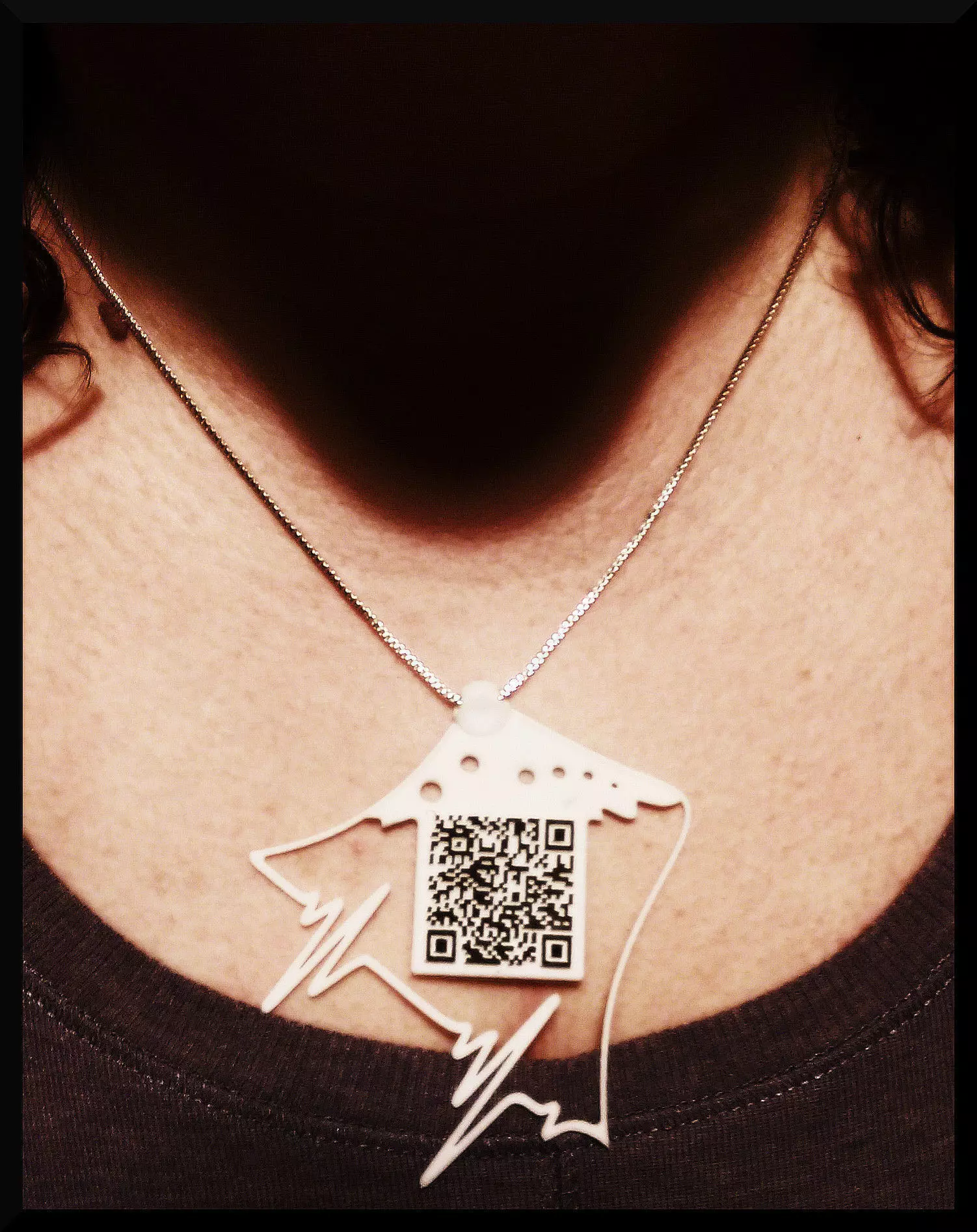 QR Code Pendant 3D print model_0
