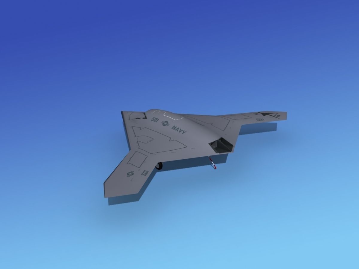 X-47B UCAS 1 Low-poly 3D model_5