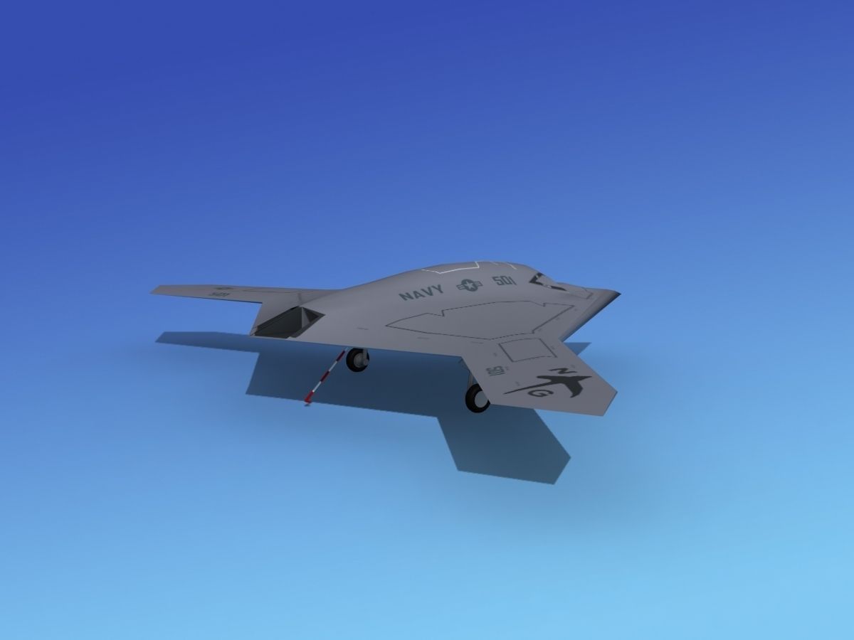 X-47B UCAS 1 Low-poly 3D model_2