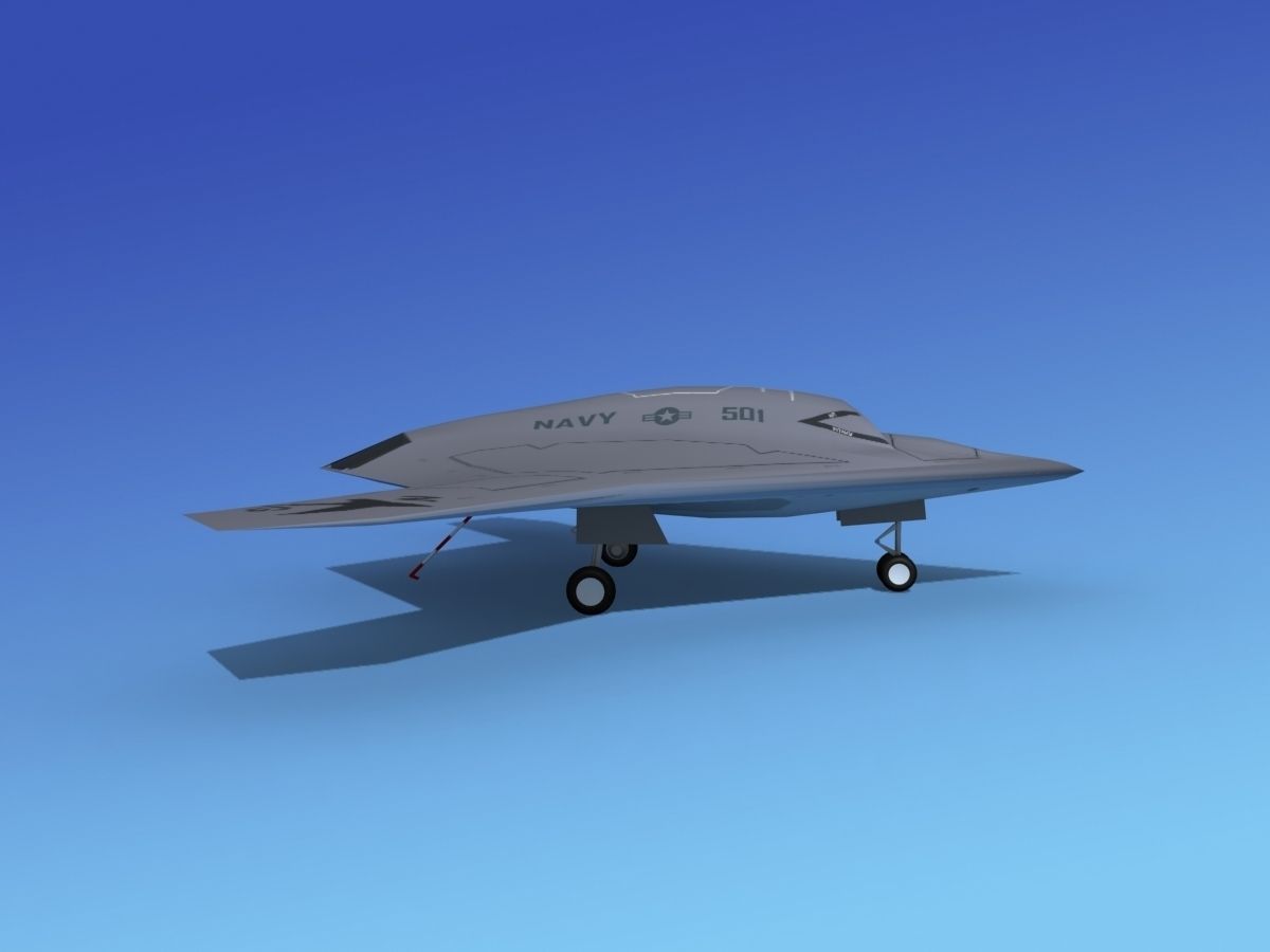 X-47B UCAS 1 Low-poly 3D model_1