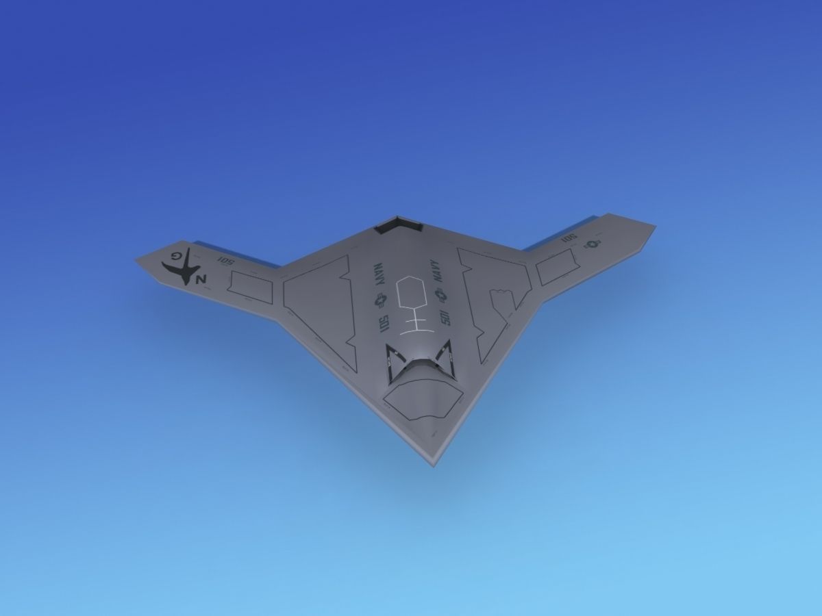 X-47B UCAS 1 Low-poly 3D model_9