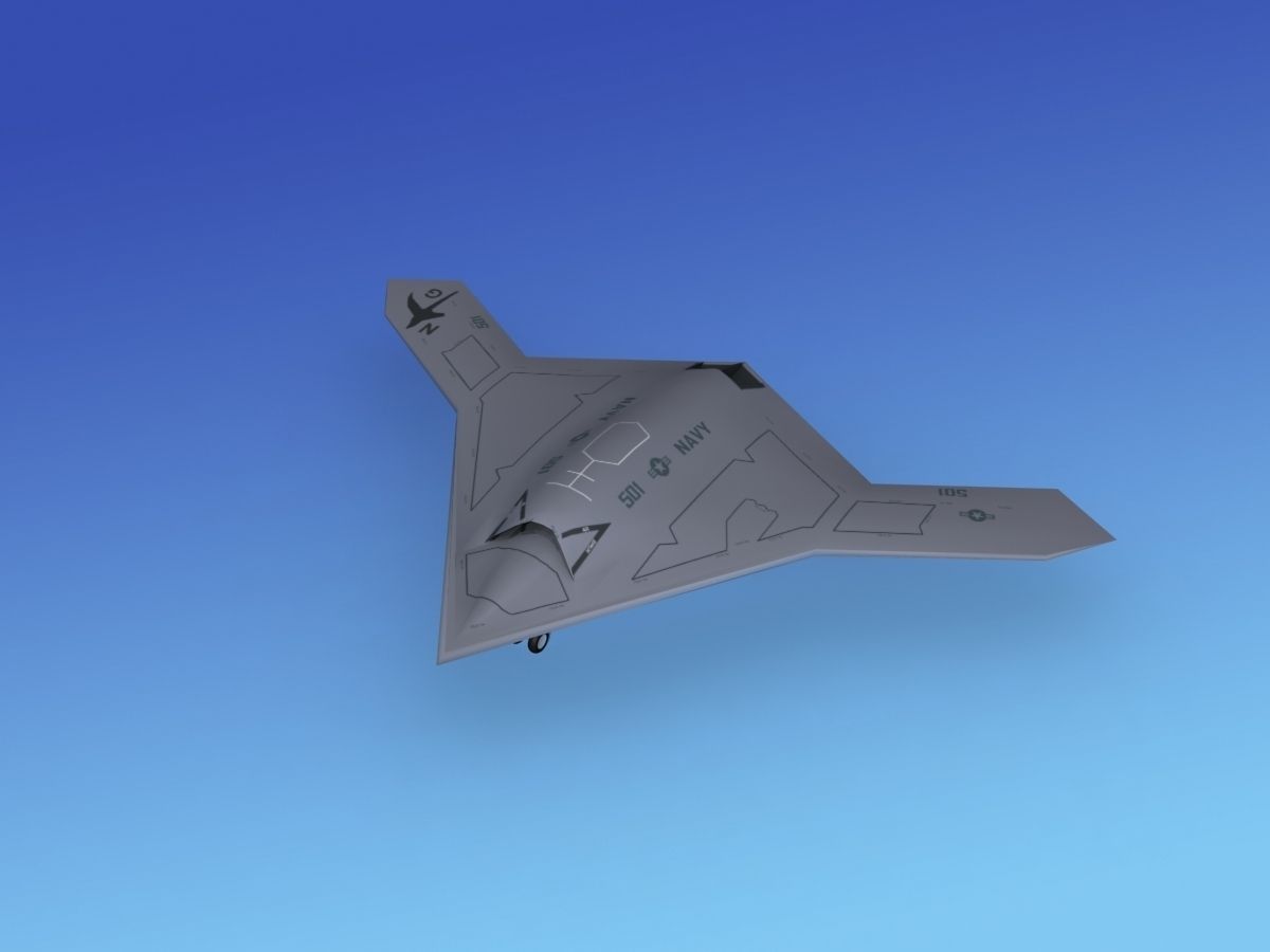 X-47B UCAS 1 Low-poly 3D model_8