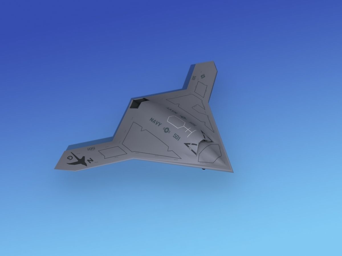 X-47B UCAS 1 Low-poly 3D model_10