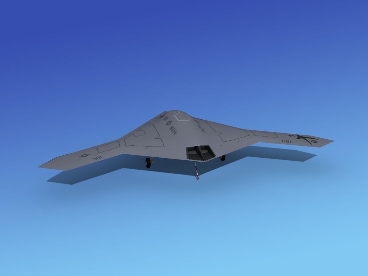 X-47B UCAS 1 Low-poly 3D model_4