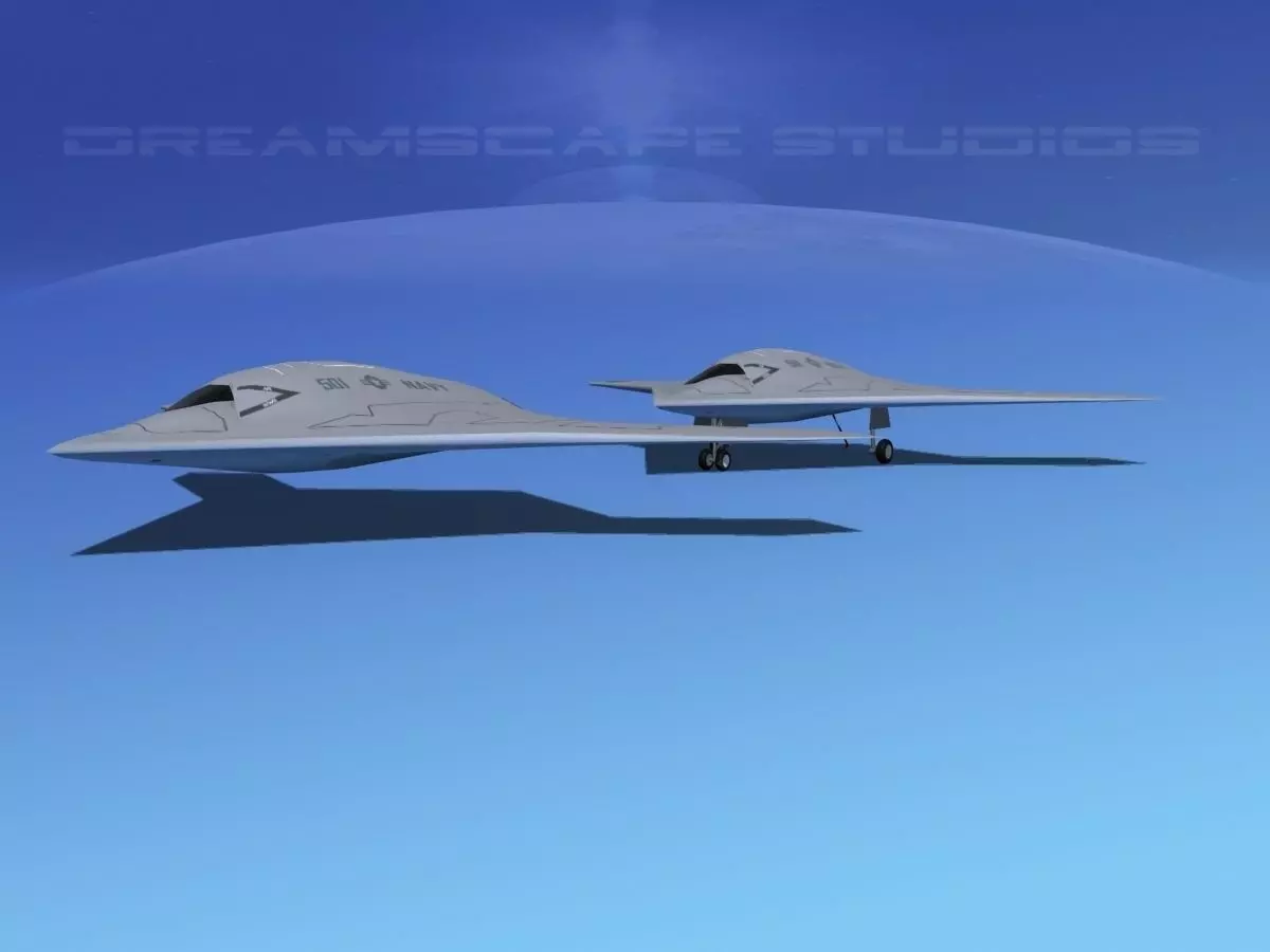 X-47B UCAS 2 Low-poly 3D model_0