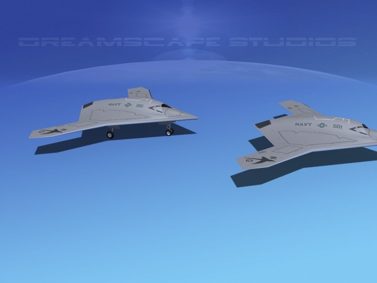 X-47B UCAS 2 Low-poly 3D model_3