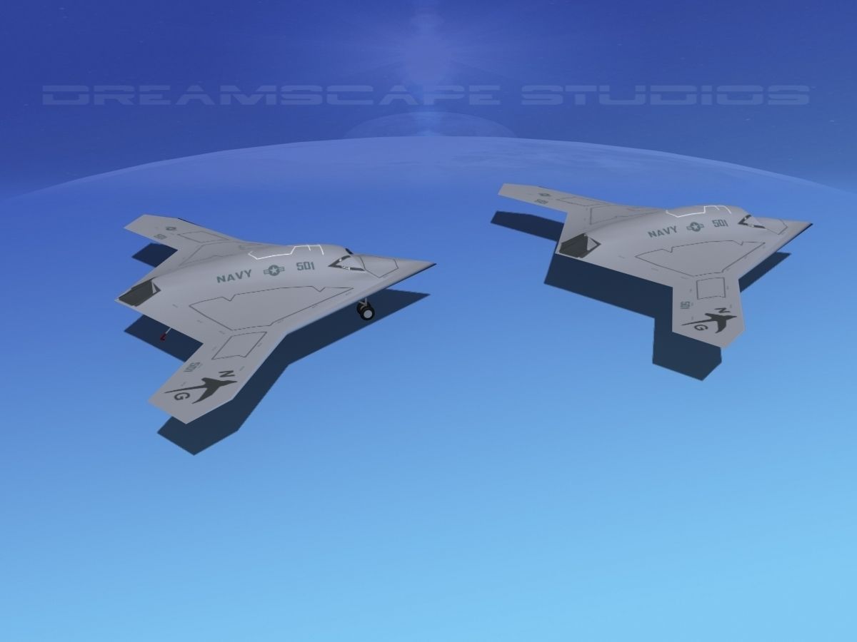 X-47B UCAS 2 Low-poly 3D model_4