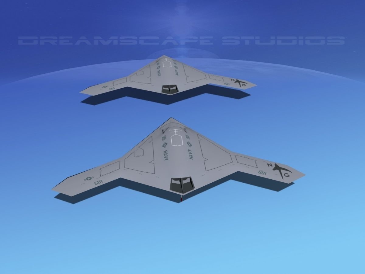 X-47B UCAS 2 Low-poly 3D model_6