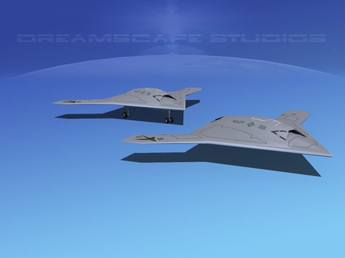 X-47B UCAS 2 Low-poly 3D model_2