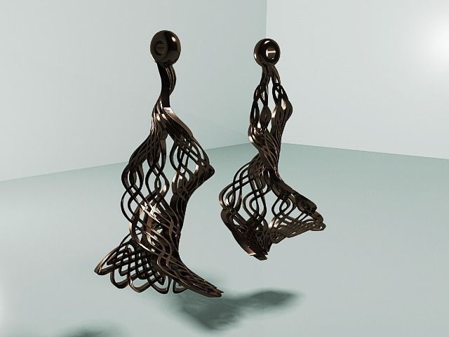 Knight Knot Earrings 3D print model_1