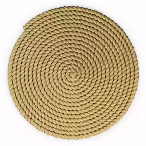 A thick mat of jute rope 3D model