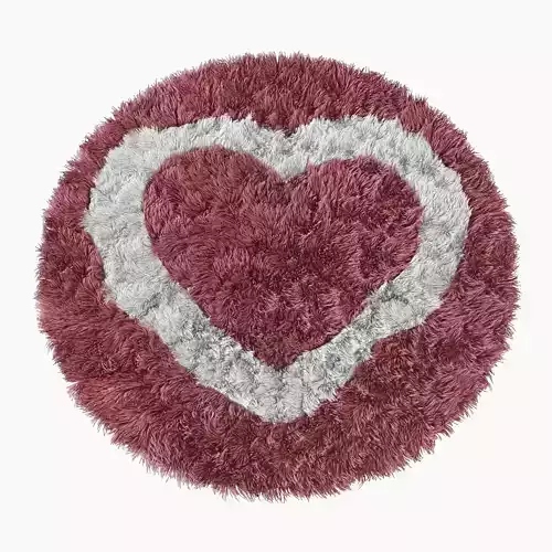 Round rug heart