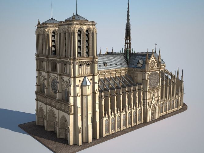 Notre-Dame de Paris Cathedral 3D model