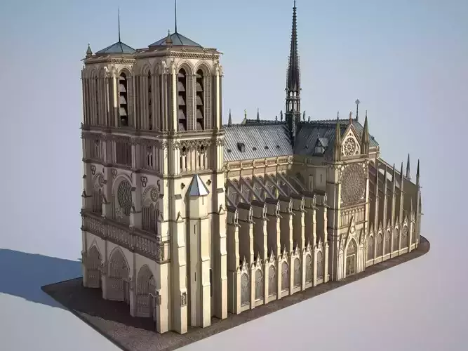 Notre-Dame de Paris Cathedral 3D model