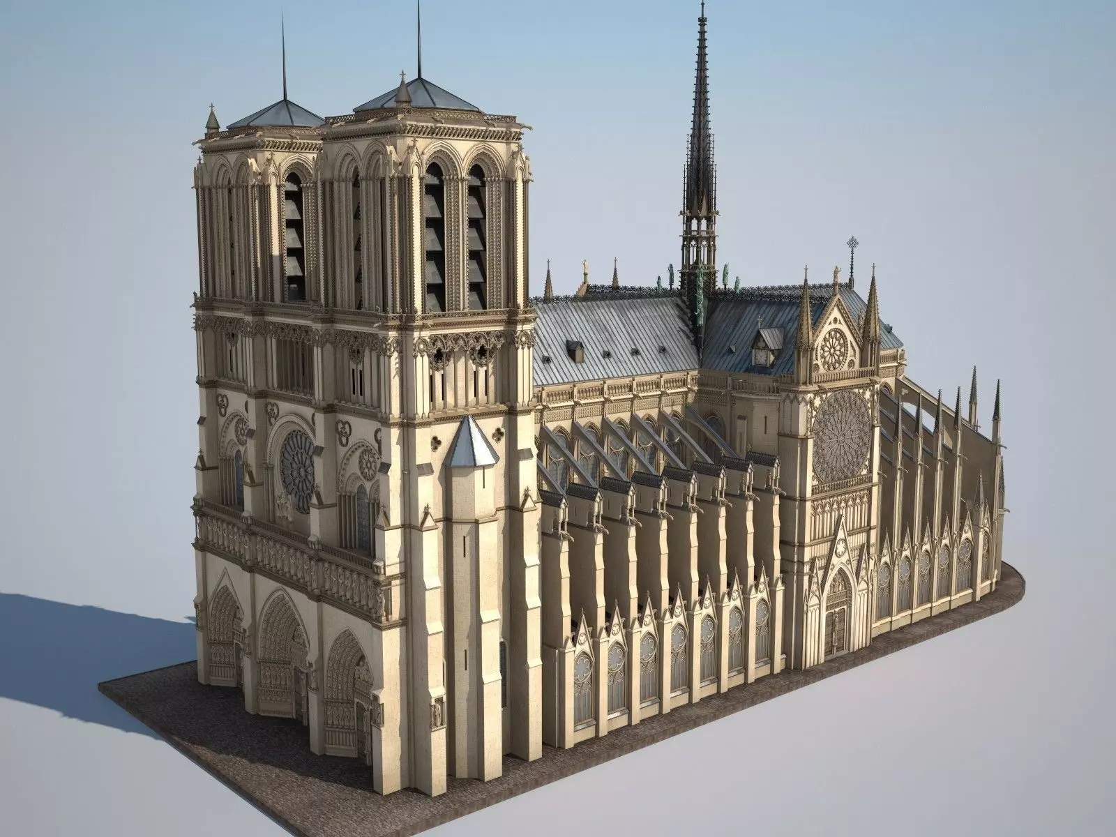 Notre-Dame de Paris Cathedral 3D model_0